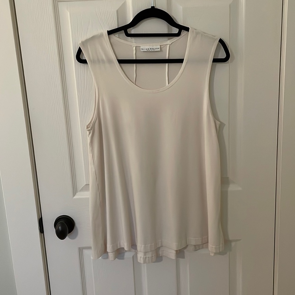 Bryn Walker Cream Sleeveless Top size small